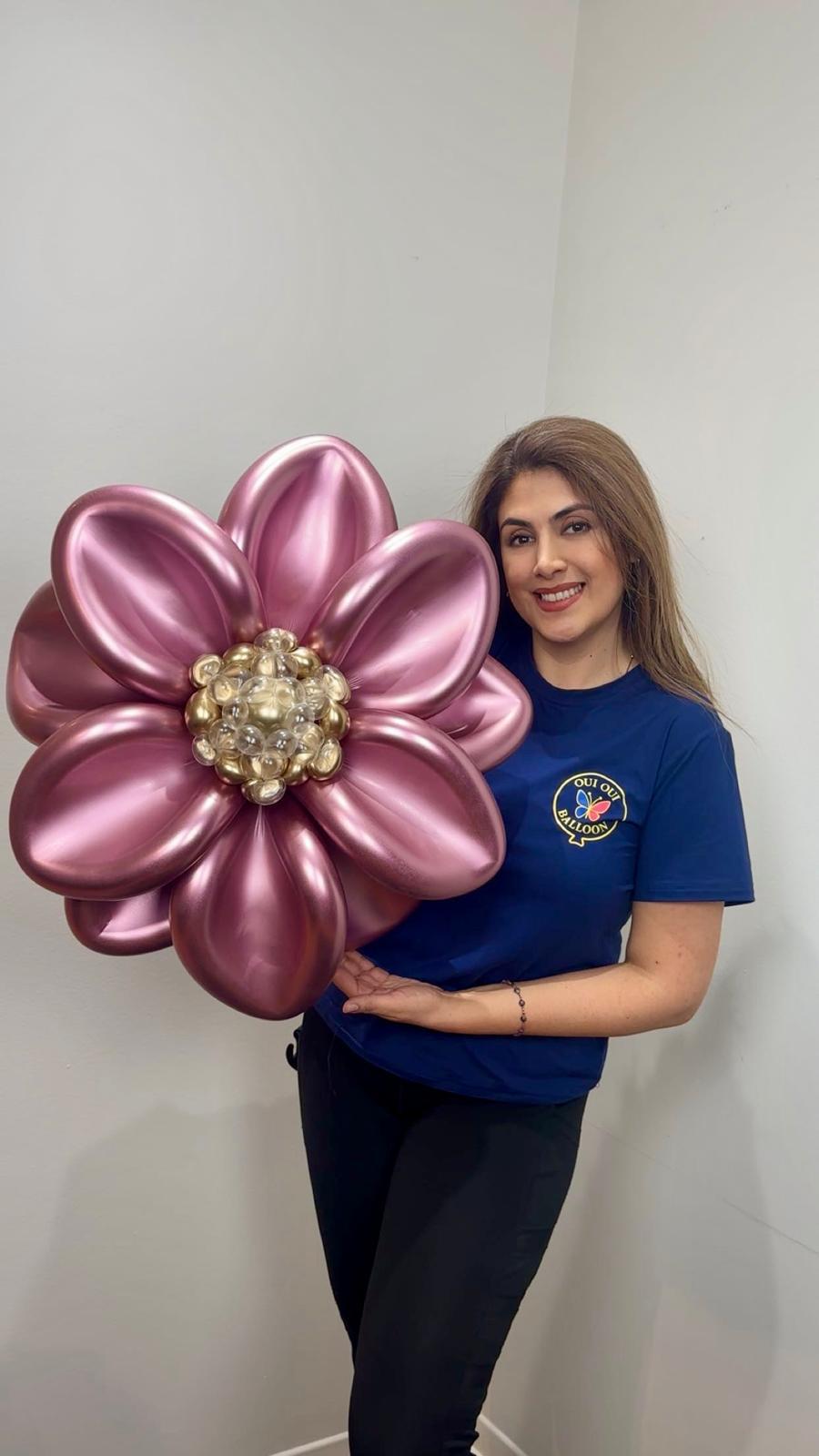 Fleur rose chrome — Oui Oui Balloon