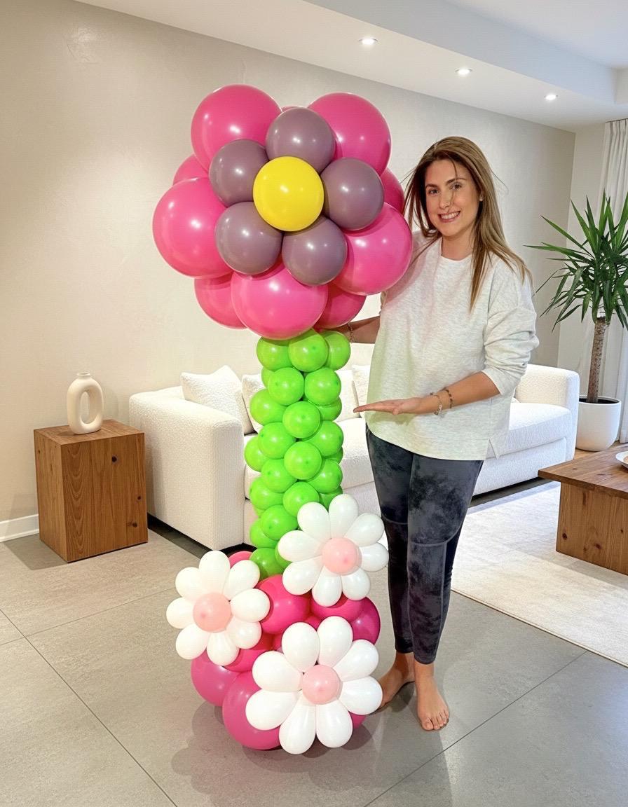 Tour de fleurs colorée — anniversaire